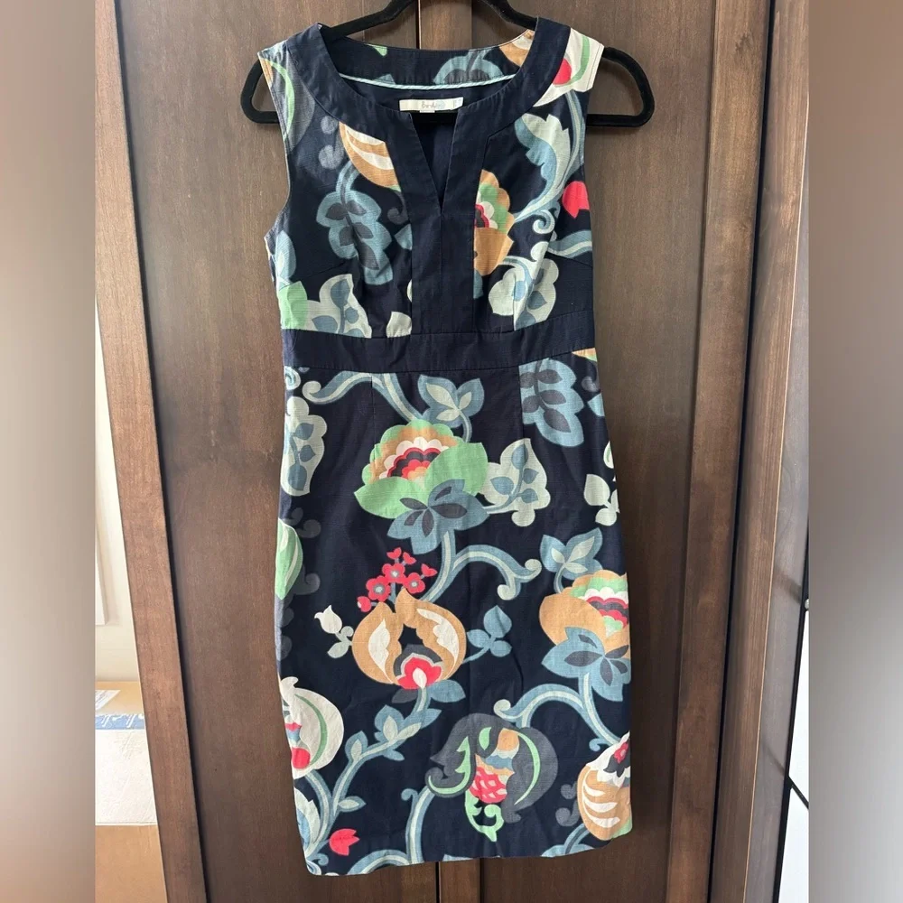 Boden Floral Print Sleeveless Dress size 4 R - Picture 1 of 8